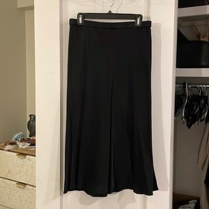 Black satin-esque midi skirt